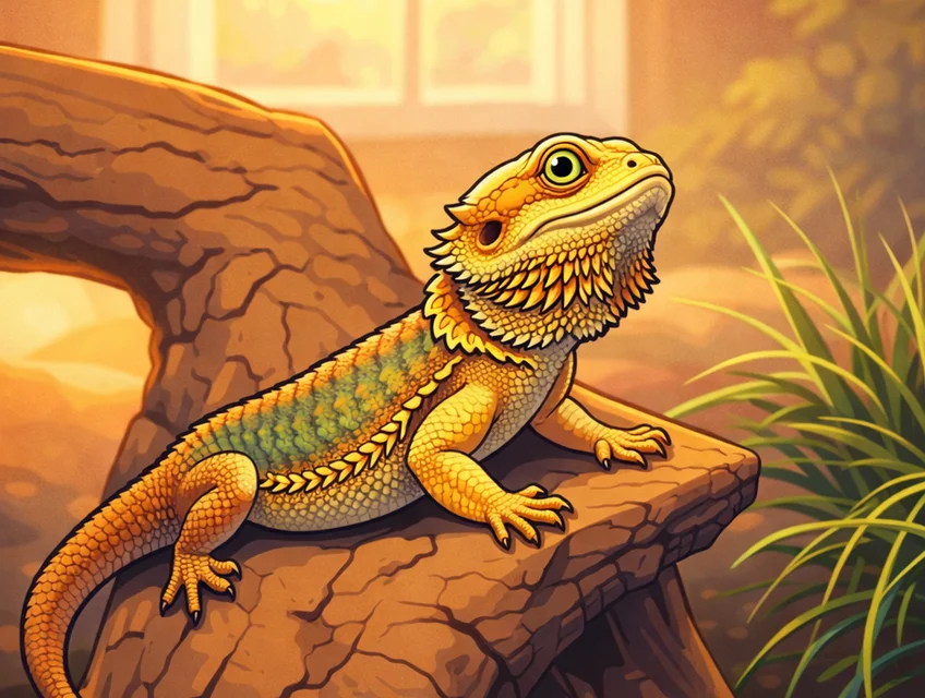 Bearded Dragon cartoon portrait